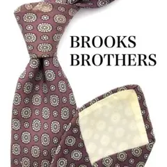 【美品】BROOKS BROTHERS ネクタイ 小紋柄 ワインレッド シルク