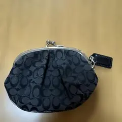 COACH コーチ がま口 コインケース ポーチ チェック柄 リボン - メルカリ