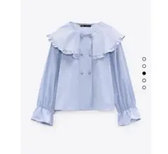 ZARA フリル襟 チェックシャツ