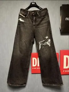 【最安値】Relaxed Jeans DIESEL ブラックデニムパンツ