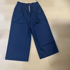 新品　anatelier レディース ネイビー ワイドパンツ フロントボタン
