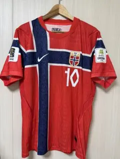 ノルウェー代表 ウーデゴール 10 ホーム ユニフォーム Lサイズ W杯パッチ付