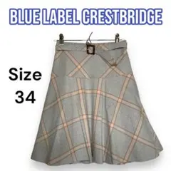 BLUE LABEL CRESTBRIDGE　チェック　フレアスカート　三陽商会