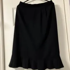 【高級品ヴィンテージ】Leilian 黒×フリルロングスカート【新品未使用美品】