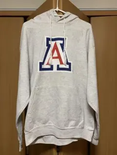 Hanes グレー Aロゴ フード付きパーカー L/G