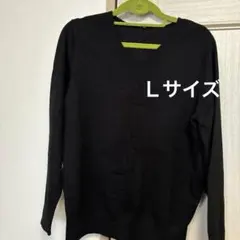 黒のVネック長袖セーター Lサイズ