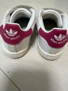 adidas スタンスミス キッズ 13cm ベルクロ スニーカー 白 ピンク