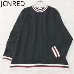 ジュンレッド　スウェット　トレーナー　オーバーサイズ　ロゴ　ネイビー　配色　L