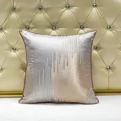 クッションカバー ジャガード 45×45 シャンパンゴールド モダン