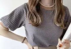 classicalelf ハニカム柄ジャガードニットソー