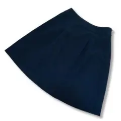美品 レミュー　フレアスカート 膝丈 ネイビー 上品 通勤 オフィス　春夏 梅雨