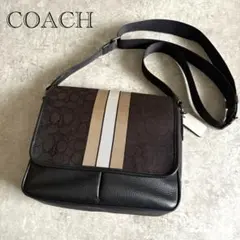 【極美品】COACH トンプソン シグネチャーメッセンジャー ショルダーバッグ