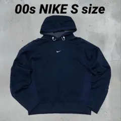 00s NIKE ナイキ　ネイビー プルオーバーパーカー　ロゴ　Sサイズ