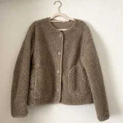 ユニクロ ボアフリースクルーネックカーディガン【S】