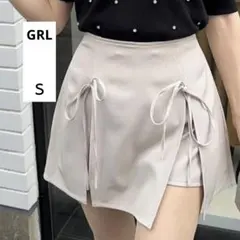 グレイル S ベージュ インパン付きリボンスリットミニスカート