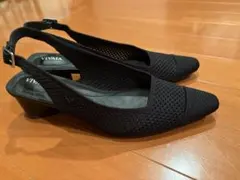 VIVAIA パンプス　黒　バックストラップ　メッシュ