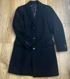 ユニクロ ウール　カシミヤ　チェスター　コート　ブラック　M 黒　メンズ　コート