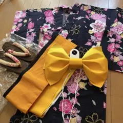 (値下げ可能)浴衣一式セット＊150サイズ/下駄23cm＊