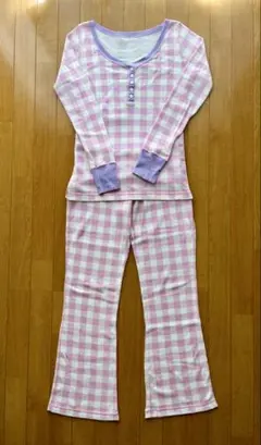 【美品】ピーチ・ジョン　ギンガムチェック柄パジャマ　ラベンダー×ピンク　ワッフルのサムネイル