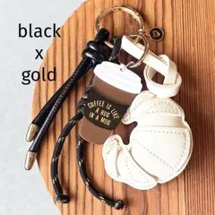 じゃらじゃらキーホルダーコーヒーレザークロワッサンキーチャームバッグチャーム