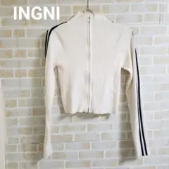 INGNI 袖ラインハイネックジップニットカーディガン