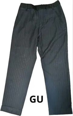 【GU】 ストライプ 紺色 カジュアルパンツ Mサイズ