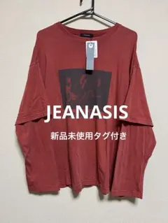 JEANASIS プリント Tシャツ 長袖レッド