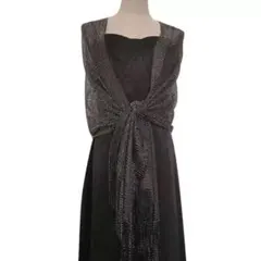 ラメ入り☆パーティー　ショール　ストール　結婚式　ブラック