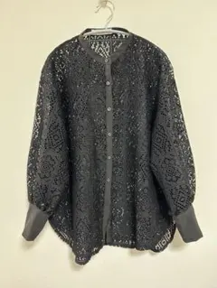 frames RAY CASSIN 総レース バンドカラー シャツ 黒のサムネイル