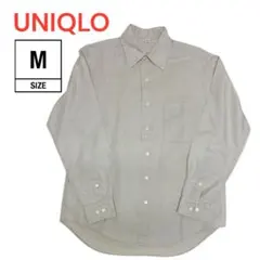 UNIQLO ユニクロ メンズリネンブレンドシャツ M ベージュ色　麻混 長袖