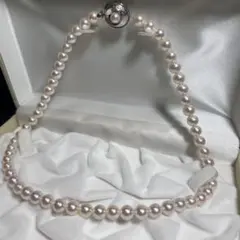 【テリ強】　干渉色強め　アコヤパール　ネックレス　真珠　7mm-7.5mm
