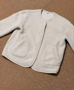 UNIQLO ボアフリース　クルーネックカーディガン　オフホワイト　Mサイズ