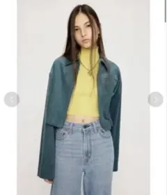 【美品】SLY コーデュロイ クロップド ジップジャケットのサムネイル