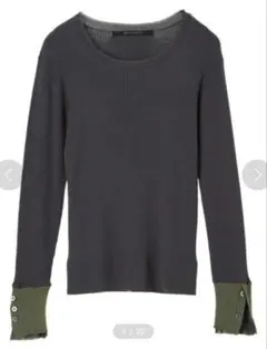 袖口レイヤードデザインリブニット　 長袖Tシャツ　イェッカヴェッカのサムネイル