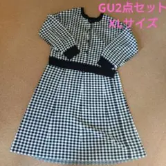 新品タグ付GU ジーユーフレアミディニットスカート2wayカーディガンXL