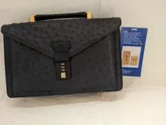 オーストリッチレザー クラッチバッグ 黒