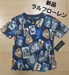 新品　ポロラルフローレン キッズ 　Tシャツ 野球柄 ネイビー 120cm　半袖