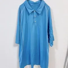 早い者勝ち 【3L〜4L】adidas 水色 長袖 ポロシャツ アディダス