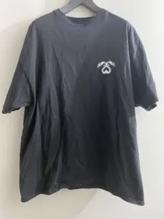 BALENCIAGA ダメージ加工 Tシャツ ブラックストーン装飾ロゴ刺繍 