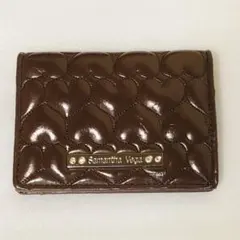 Samantha Vega ハート柄 パスケース ブラウン サマンサベガ