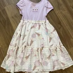 超美品★メゾピアノ★アイスクリーム柄 半袖ワンピース