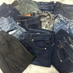 【デニムまとめ売り35本】古着 リメイク ハンドメイド 素材