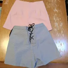 GRL ピンクショートパンツ Earthチェックショートパンツ