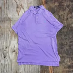 90s RALPH LAUREN ポロシャツ USA製 パープル VINTAGE