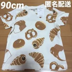 【新品】パン柄 半袖Tシャツ 90cm 綿100% ELFINDOLL