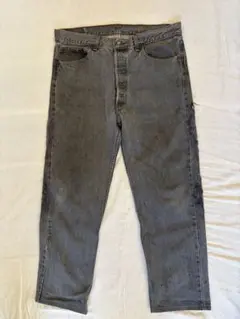 90s LEVI’S 501 先染めブラックデニムパンツ　USA製　ボロ