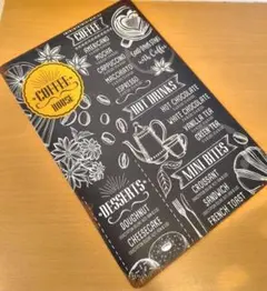 【ワンコイン】コーヒー デザート ブリキ看板 チョークアート風 カフェのサムネイル