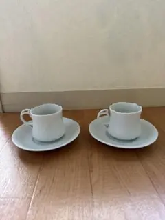 【CiBONE】 ホワイト 陶器製 ティーカップ・ソーサー 2個セット