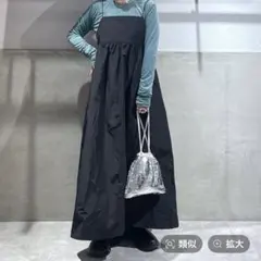 LOWRYS FARM ブラック キャミワンピース