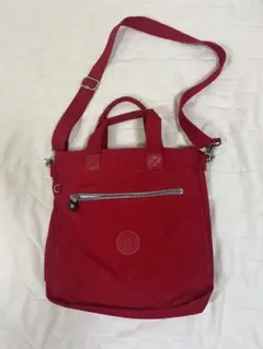 kipling 赤 ショルダーバッグ ファスナー付き